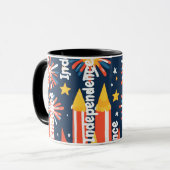 花火と星と月を黒に マグカップ (正面左)