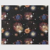 花火と星のラッピング紙 ラッピングペーパー (フラット)