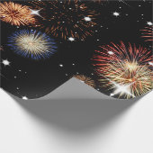 花火と星のラッピング紙 ラッピングペーパー (角)