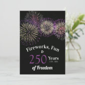 花火と楽しみと自由 250周年 アメリカ独立記念日 招待状 (スタンド正面)