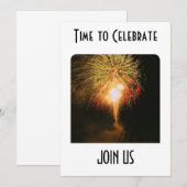 花火と楽しみの招待状（あらゆる行事に） 招待状 (正面/裏面)