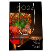 花火と泡であふれる2026年の願い ミディアムペーパーバッグ (裏面)