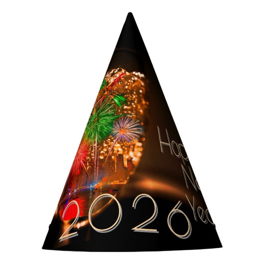 花火と泡で願う2026年 パーティーハット (正面)