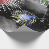 花火と雲お祝い ラッピングペーパー (角)