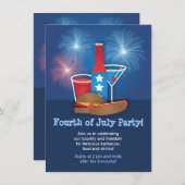 花火と食べ物7月招待状4日 招待状 (正面/裏面)