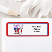 花火と7月4日おめでとう ラベル (インサイチュ)