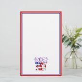 花火と7月4日おめでとう 便箋 (スタンド正面)