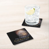 花火のお祝いの大晦日のコースター スクエアペーパーコースター (インサイチュ)