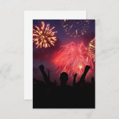 花火のお祝いの招待状 招待状 (正面/裏面)