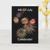 花火のアメリカ愛国カード カード (黄色い花)