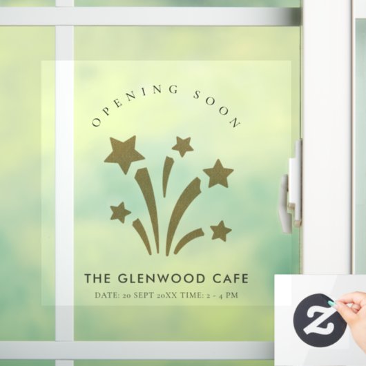 花火のスター金ゴールドグリッターが来近々オープン ウィンドウサイン (ホーム)