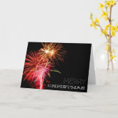 花火のディスプレイ，クリスマスグリーティング カード (黄色い花)