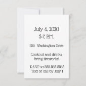 花火のパーティの招待状 招待状 (裏面)