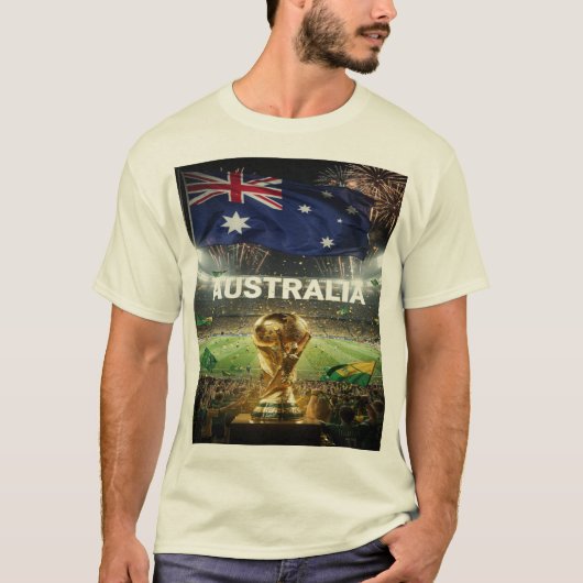 花火の下のサッカーオーストラリア代表の栄光 Tシャツ (正面)