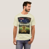花火の下のサッカーオーストラリア代表の栄光 Tシャツ (正面フル)