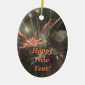花火の写真 セラミックオーナメント (正面)