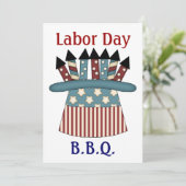 花火の十分の労働者の日B.B.Q./Patrioticの帽子 招待状 (スタンド正面)