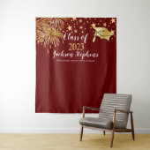 花火の卒業帽 - タッセル 2023年卒業生 タペストリー (インサイチュ)