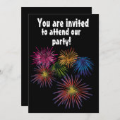 花火の夏のパーティーカスタム招待状 招待状 (正面/裏面)