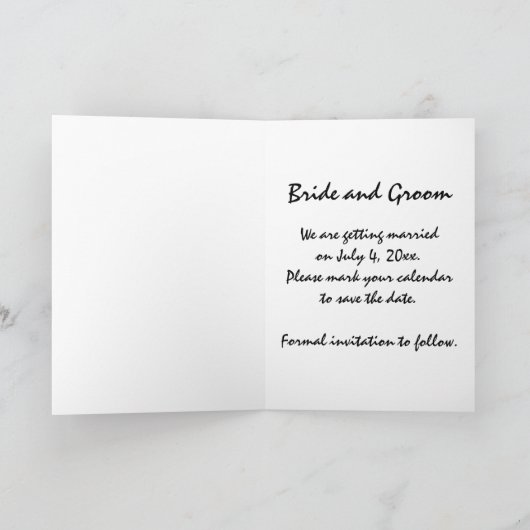 花火の夏の結婚式の日付を保存 案内状 (内部)