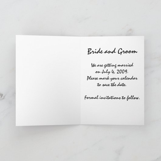 花火の夏の結婚式の日付を保存 案内状 (内部)