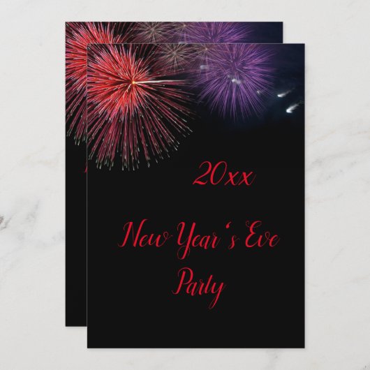花火の大晦日招待状 招待状 (正面/裏面)