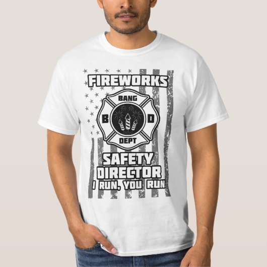 花火の安全走監督よ走う Tシャツ (正面)