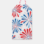 花火の愛国心のある赤ちゃんシャワー ギフトタグ (裏面)