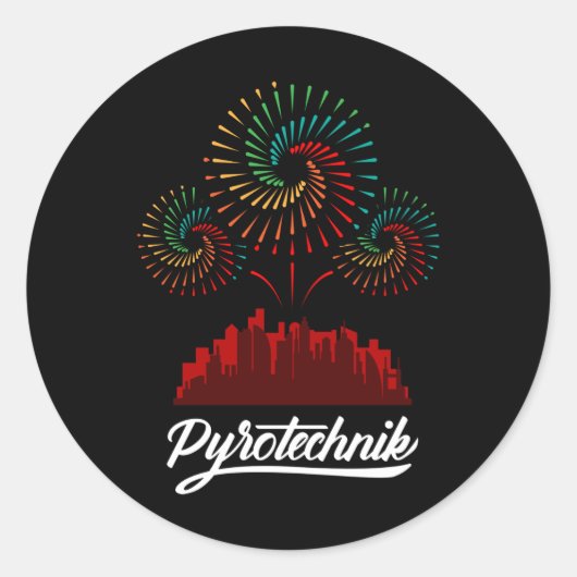 花火の技術者クルーPyroショー ラウンドシール (正面)