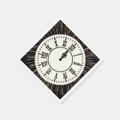 花火の新年の時計 スタンダードカクテルナプキン (角)