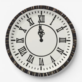 花火の新年の時計 ペーパープレート