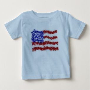 花火の星条旗の米国旗 ベビーTシャツ