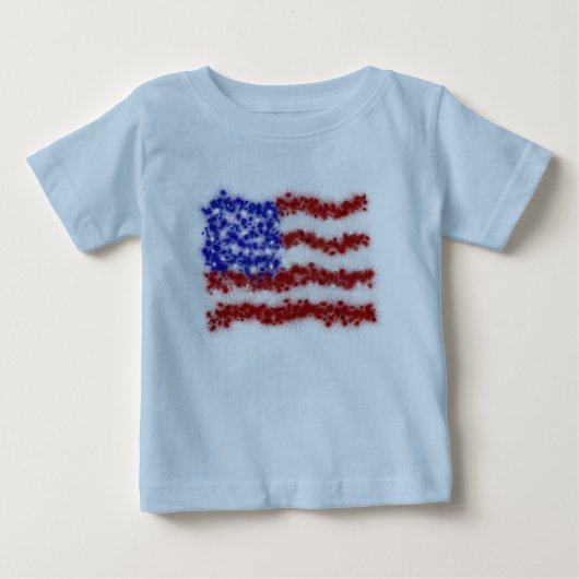花火の星条旗の米国旗 ベビーTシャツ (正面)