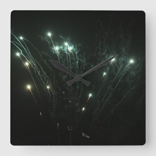 花火の時計 スクエア壁時計 (正面)