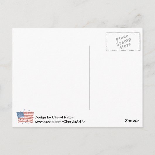 花火の点描U Sの旗の郵便はがき ポストカード (裏面)