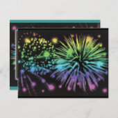 花火の爆発フェスティバルパーソナライズされた 招待状 (正面/裏面)