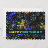 花火の爆発 エキゾチックな 誕生日カード 招待状 (正面)