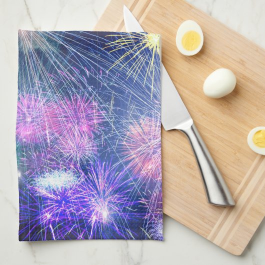 花火の爆発 キッチンタオル (四つ折り)