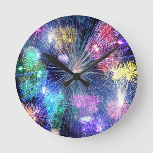 花火の爆発 ラウンド壁時計 (正面)