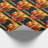 花火の祝卒業シルエット ラッピングペーパー (角)