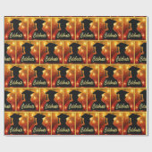 花火の祝卒業シルエット ラッピングペーパー (フラット)