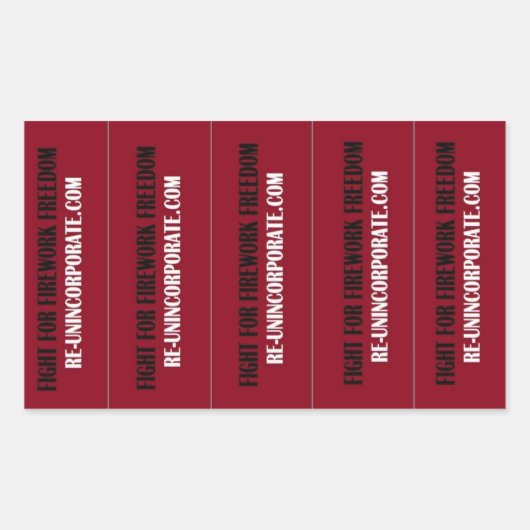 花火の自由のために戦え！ 長方形シール (正面)