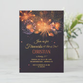 花火の誕生日パーティーへの招待 招待状 (スタンド正面)
