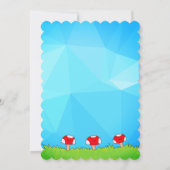 花火の赤ちゃんシャワーカード付きボーイブルー 招待状 (裏面)