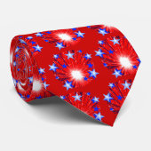 花火の赤白青のタイの赤 ネクタイ (ロール)