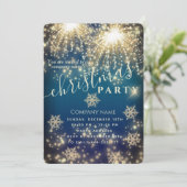 花火の輝く豪華な企業のクリスマスパーティー 招待状 (スタンド正面)