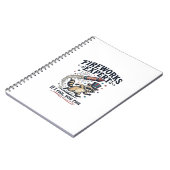花火の達人アライグマ ビンテージ独立記念日Tシャツ ノートブック (左側)