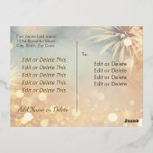 花火の金ゴールド箔が新年を迎えモダンる 箔シーズンポストカード (裏面)