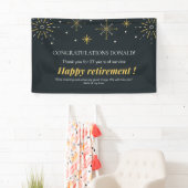 花火の黒火花と黄色の引退 横断幕 (インサイチュ)