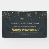 花火の黒火花と黄色の引退 横断幕 (横)